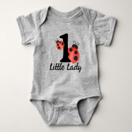 Body Para Bebé Watercolor Ladybug Little Lady Birthday Bodysuit