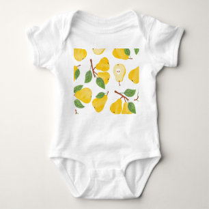 Body Para Bebé Watercolor Pears Vintage Fruit Pattern