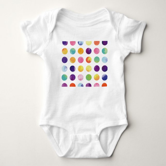 Body Para Bebé Watercolor polka dots Tシャツ (Anverso)