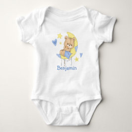 Body Para Bebé Watercolor Teddy Bear Moon Baby Bodysuit