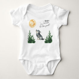 Body Para Bebé Watercolor Wolf Baby Shower 