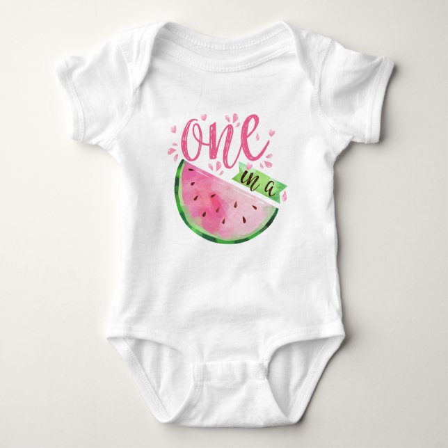 Body Para Bebé Watermelon Baby Bodysuit - Uno en un melón (Anverso)