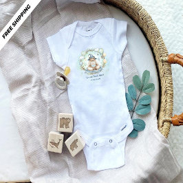 Body Para Bebé We can Bearly Wait Watercolor Blue Bear Baby Showe