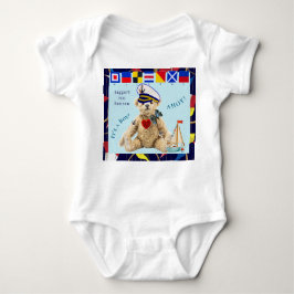 Body Para Bebé Welcome New Baby Boy Sailor Bear Bodysuit