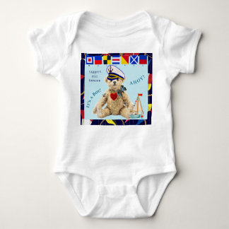Body Para Bebé Welcome New Baby Sailor Bear Bodysuit