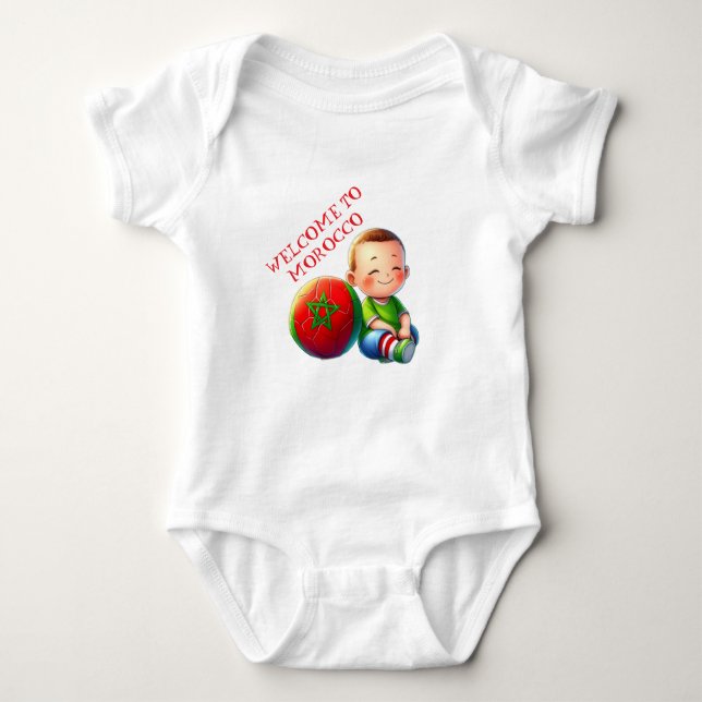 Body Para Bebé Welcome to Morocco Baby Bodysuit – Cute Moroccan  (Anverso)