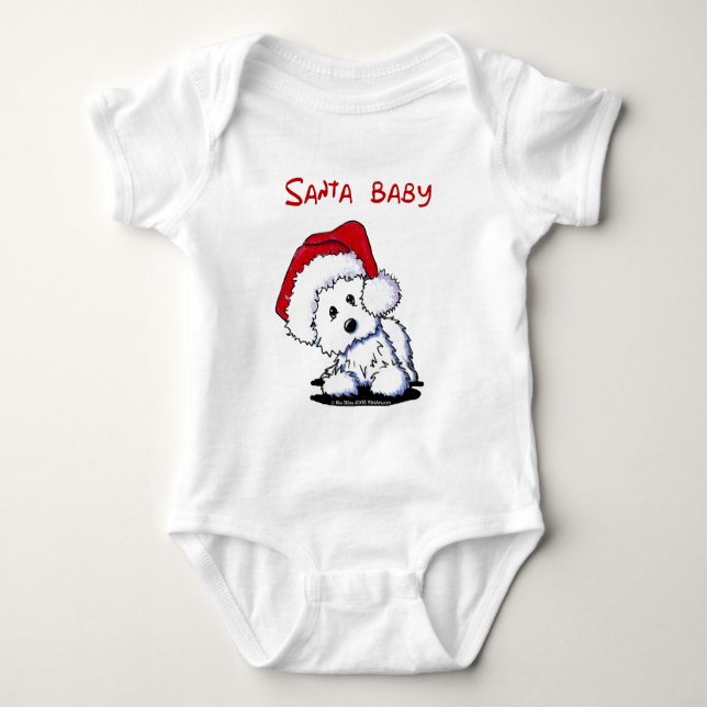 Body Para Bebé Westie Dog SANTA BABY Apparel (Luces) (Anverso)