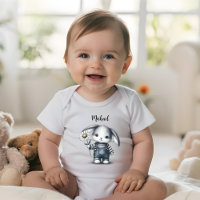 Whimsical Boy Bunny con nombre