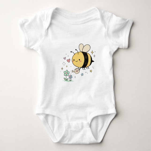 Body Para Bebé  Whimsical Bumblebee baby Plant Moms (Anverso)