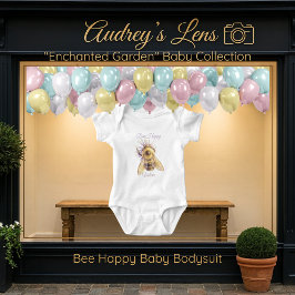 Body Para Bebé Whimsical Bumblebee & Wildflowers "Bee Happy"