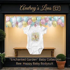 Body Para Bebé Whimsical Bumblebee & Wildflowers "Bee Happy"