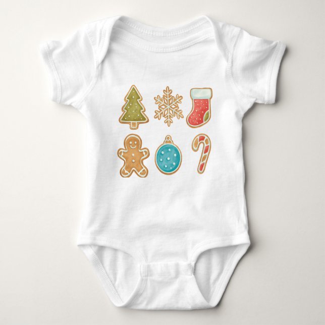 Body Para Bebé Whimsical Christmas Cookie Icons (Anverso)