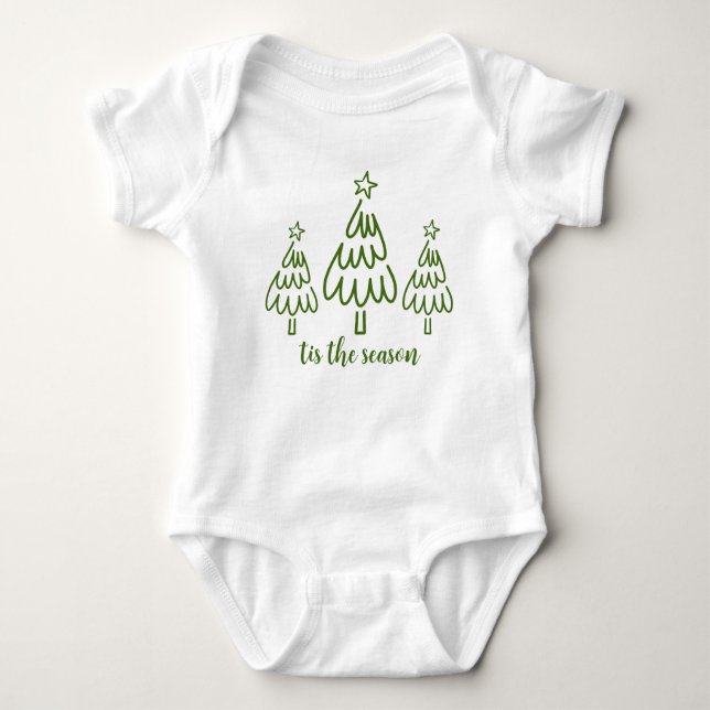 Body Para Bebé Whimsical Hand Drawn Doodle Green (Anverso)