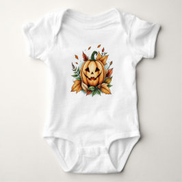 Body Para Bebé Whimsical Jack-O-Lantern, Halloween Pumpkin
