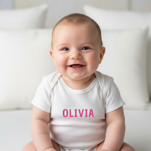 Body Para Bebé White Baby Girl Bodysuit with Name - Personalized 