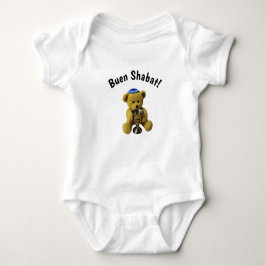 Body Para Bebé White Ladino Shabbat Teddy Bear Baby Bodysuit