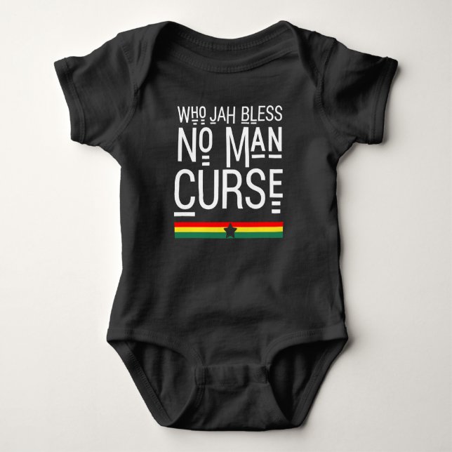 Body Para Bebé Who Jah Bless No Man Maldición (Anverso)