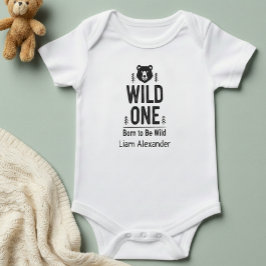 Body Para Bebé WILD ONE Born to Be Wild Personalized   Bodysuit