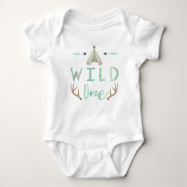 Body Para Bebé Wild One Tribal Teepee Blue Baby Bodysuit