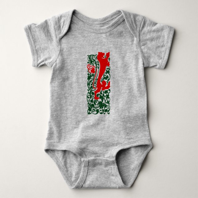 Body Para Bebé Will Bradley Heraldic Lion (Anverso)