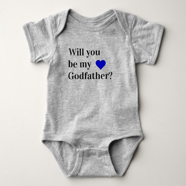 Body Para Bebé will you be my godfather baby bodysuit (Anverso)