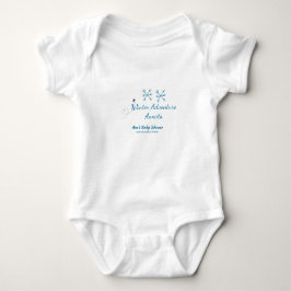 Body Para Bebé Winter Adventure awaits baby shower blue snowflake