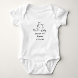 Body Para Bebé Winter baby shower cookie black scribble hand-draw