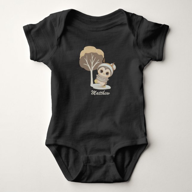 Body Para Bebé Winter Boho Penguin Baby Bodysuit (Anverso)