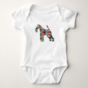 Body Para Bebé Wire Fox Terrier Perro Raza Geo Silhouette Plaid