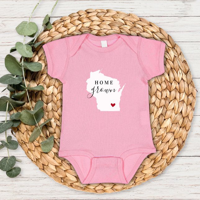 Body Para Bebé Wisconsin Home Grown State Tee (Subido por el creador)