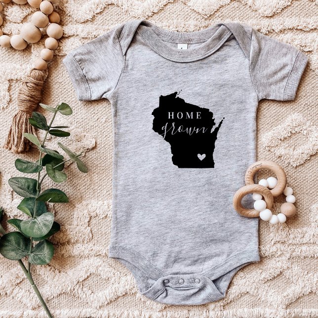 Body Para Bebé Wisconsin Home Grown State Tee (Subido por el creador)