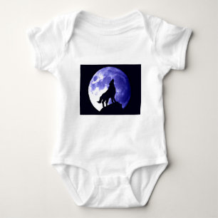 Body Para Bebé Wolf Howling en la Luna