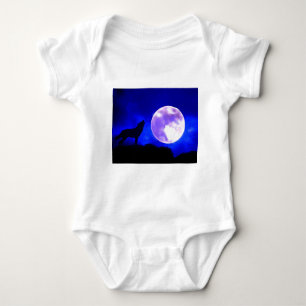 Body Para Bebé Wolf Howling en la Luna