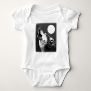 Body Para Bebé Wolf Howling en la Luna