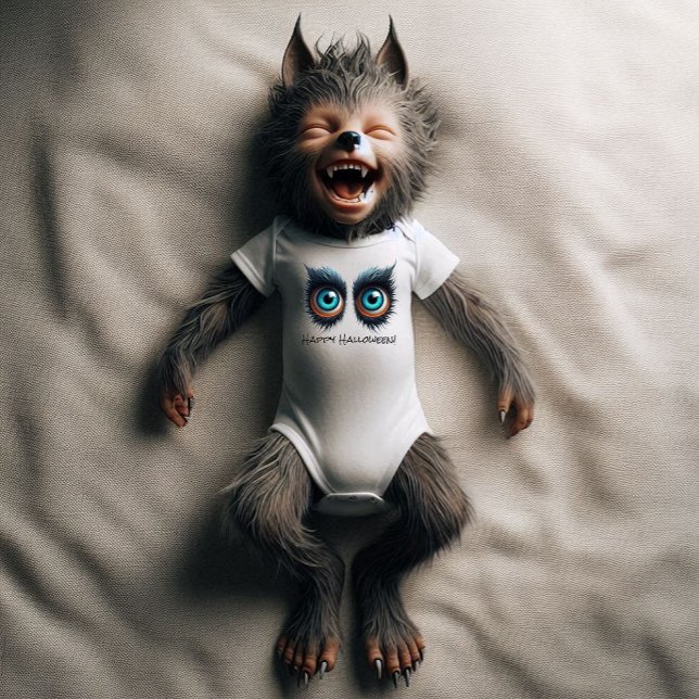 Body Para Bebé Wolf Monster Eyes - Feliz Halloween (A little something for the little monster in the family!)