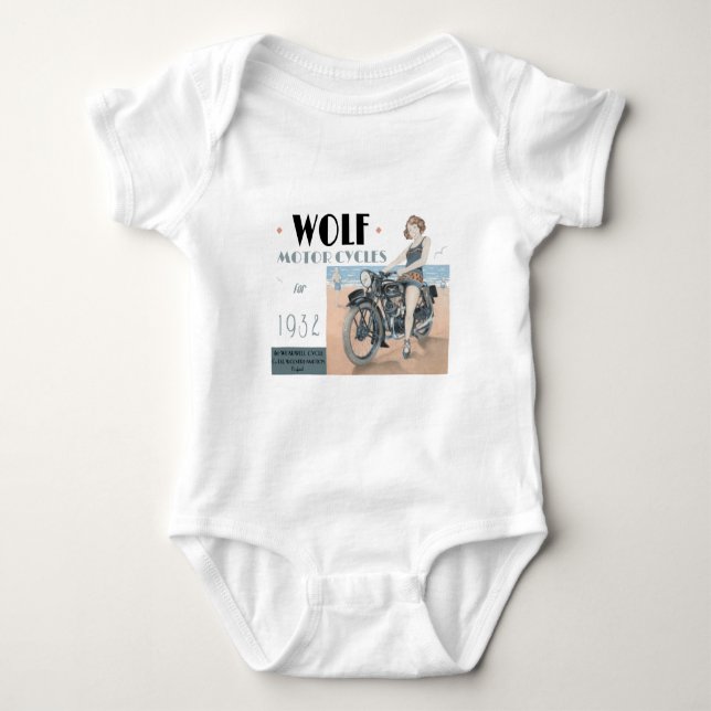Body Para Bebé Wolf Motorcycle Baby Bodysuit (Anverso)