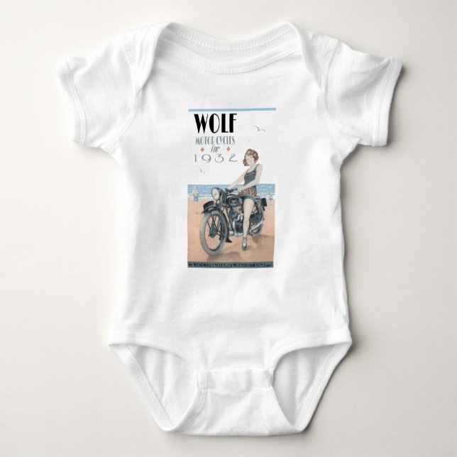 Body Para Bebé Wolf Motorcycle Baby Bodysuit (Anverso)