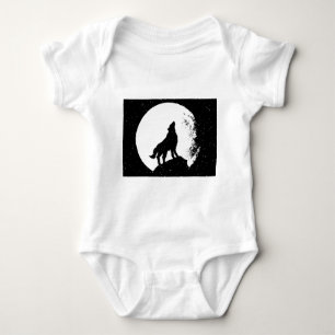 Body Para Bebé Wolf y Moon Silhoutte