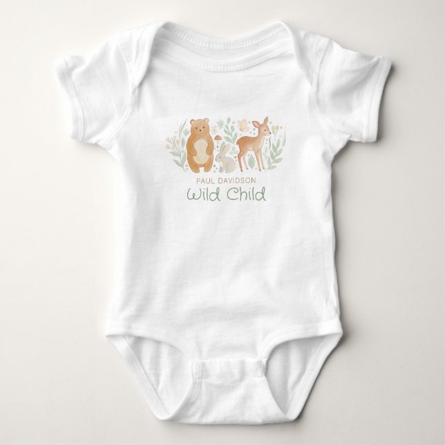 Body Para Bebé Woodland Animals Cute Baby Shower Gift (Anverso)