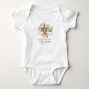 Body Para Bebé Woodland Animals Jungle Greenery Baby Shower