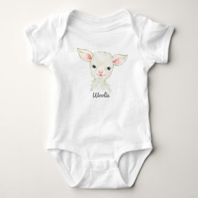 Body Para Bebé Woolie Lambert Cute Lamb Recién Nacido (Anverso)