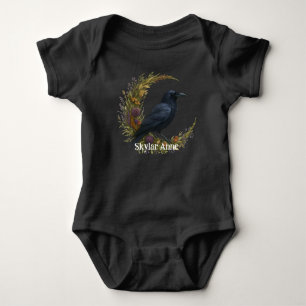 Body Para Bebé Wreath botánica de Woodland Crow