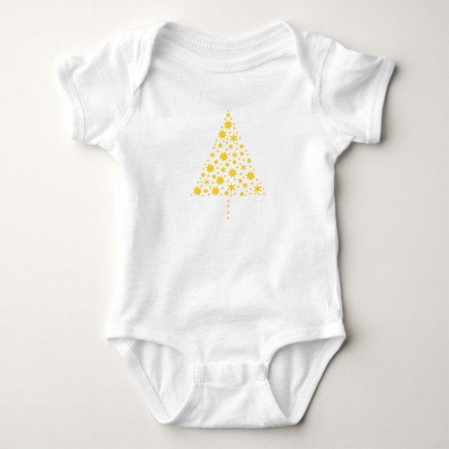 Body Para Bebé #XmasBaby goldener Weihnachtsbaum (Anverso)