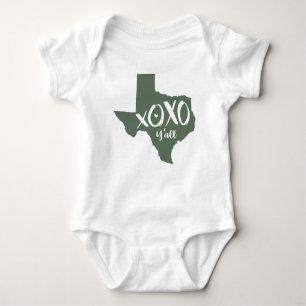 Body Para Bebé XOXO, Y'all - Forma de estado de Cactus Green Texa