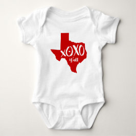 Body Para Bebé XOXO, Y'all - Forma de estado de Texas roja