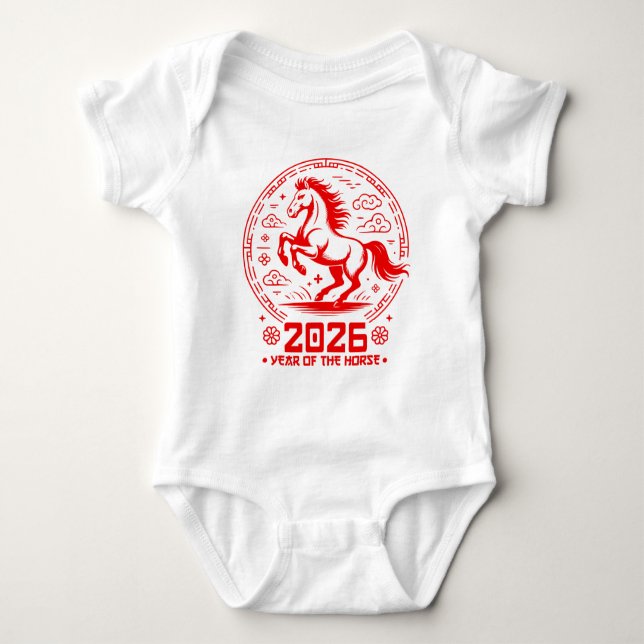 Body Para Bebé Year Of The Horse 2026 - Chinese New Year (Anverso)