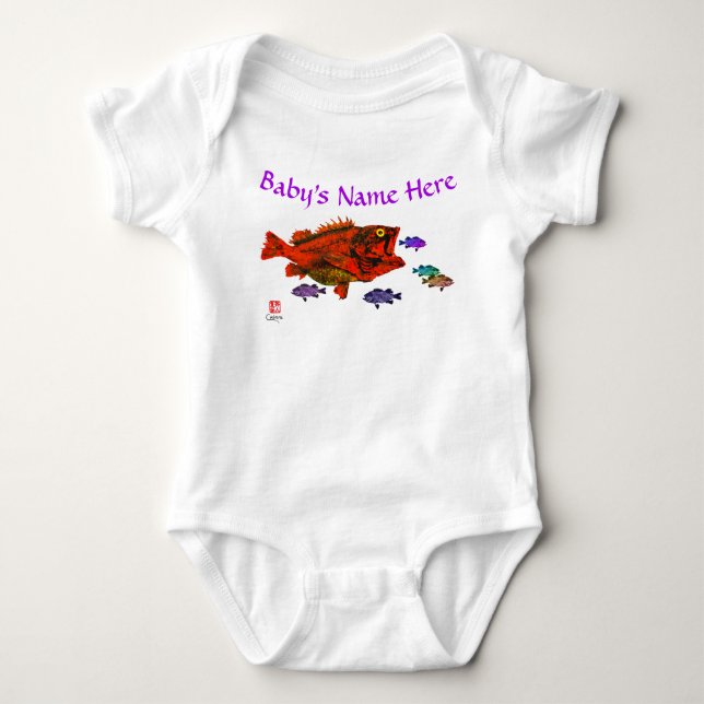 Body Para Bebé Yelloweye hambriento - Baby Bodysuit (Anverso)