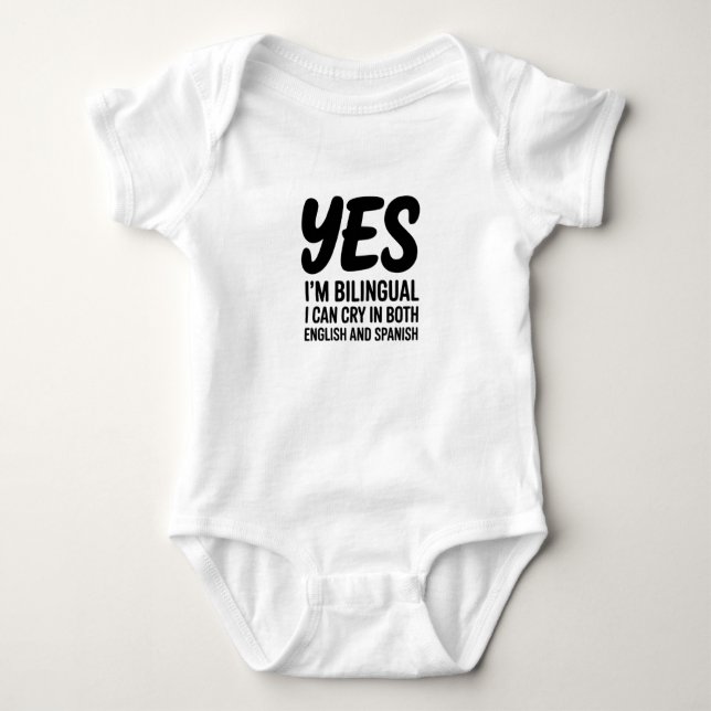 Body Para Bebé YES I'M BILINGUAL Infant Bodysuit Spanish/English (Anverso)