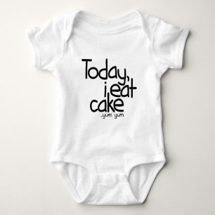 Body Para Bebé Yo como hoy la torta (el cumpleaños)