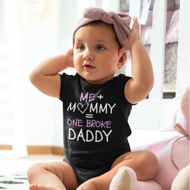 Body Para Bebé Yo más mamá = un papá roto lindo negro gracioso (Subido por el creador)